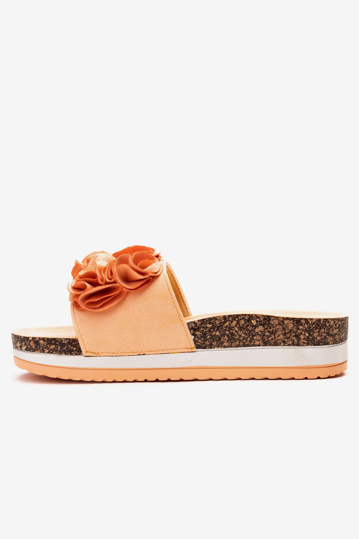 Sandalia Mujer Naranjo Flowers Chancleta Chancleta