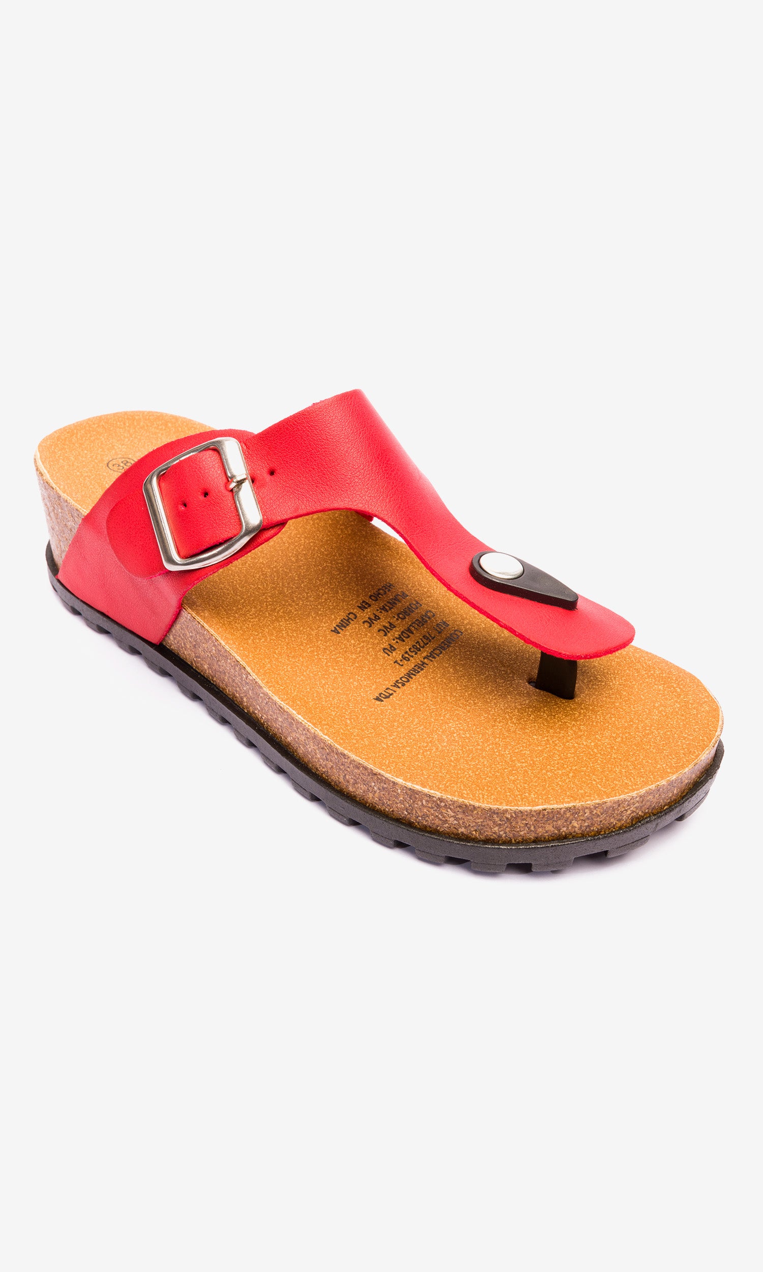 Sandalia Mujer Rojo Razo Chancleta Chancleta