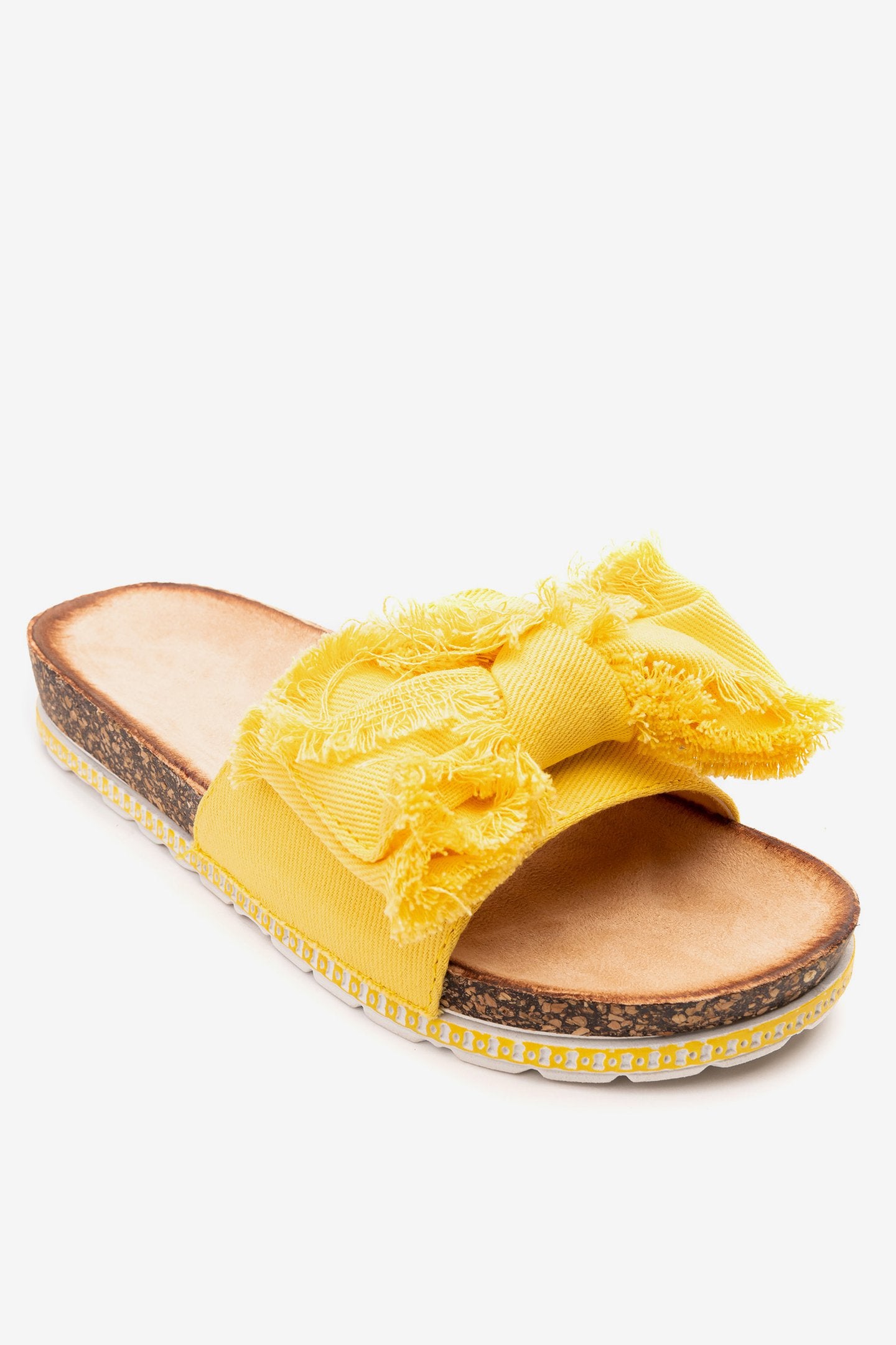 Sandalia Mujer Amarillo Lazo Chancleta Chancleta