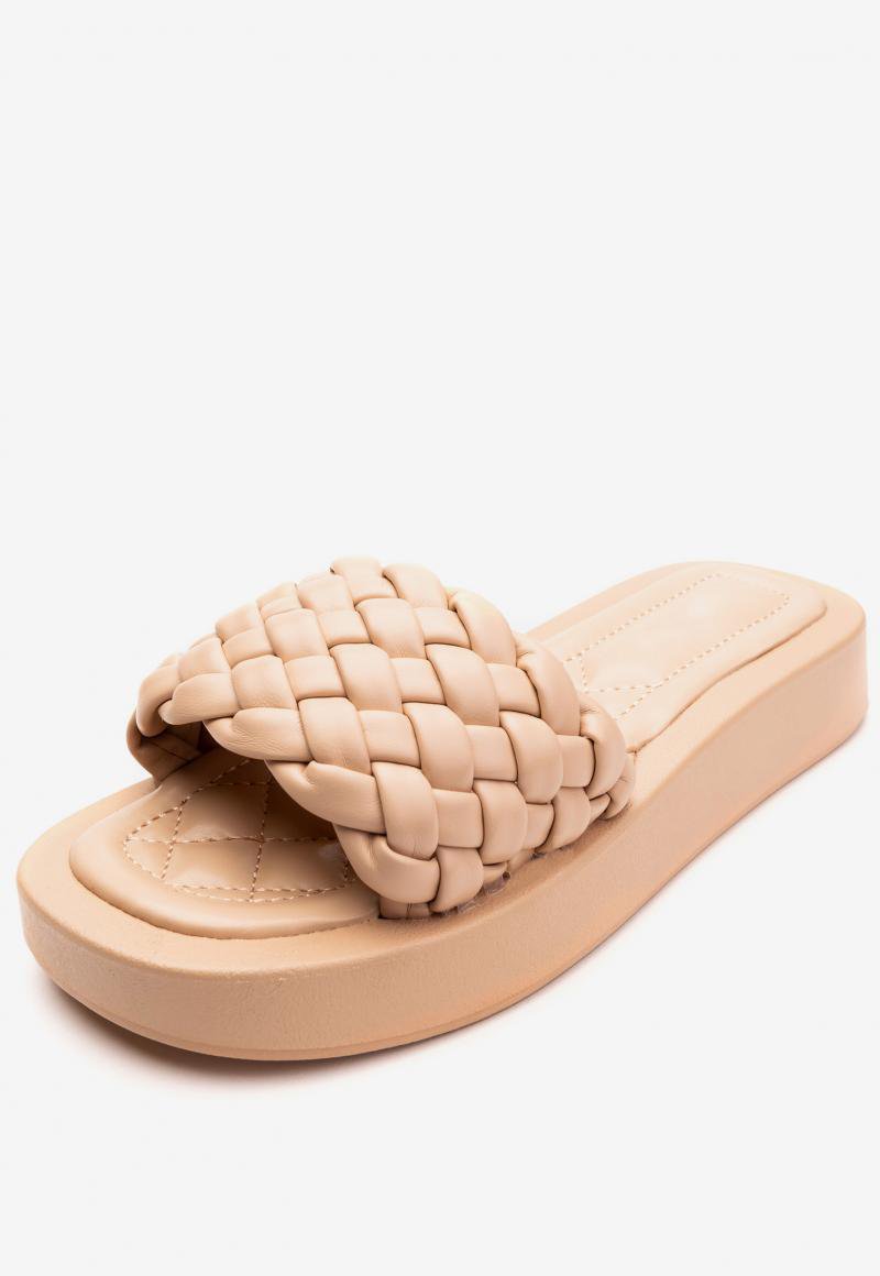 Sandalia Mujer Beige Luna Chancleta Chancleta