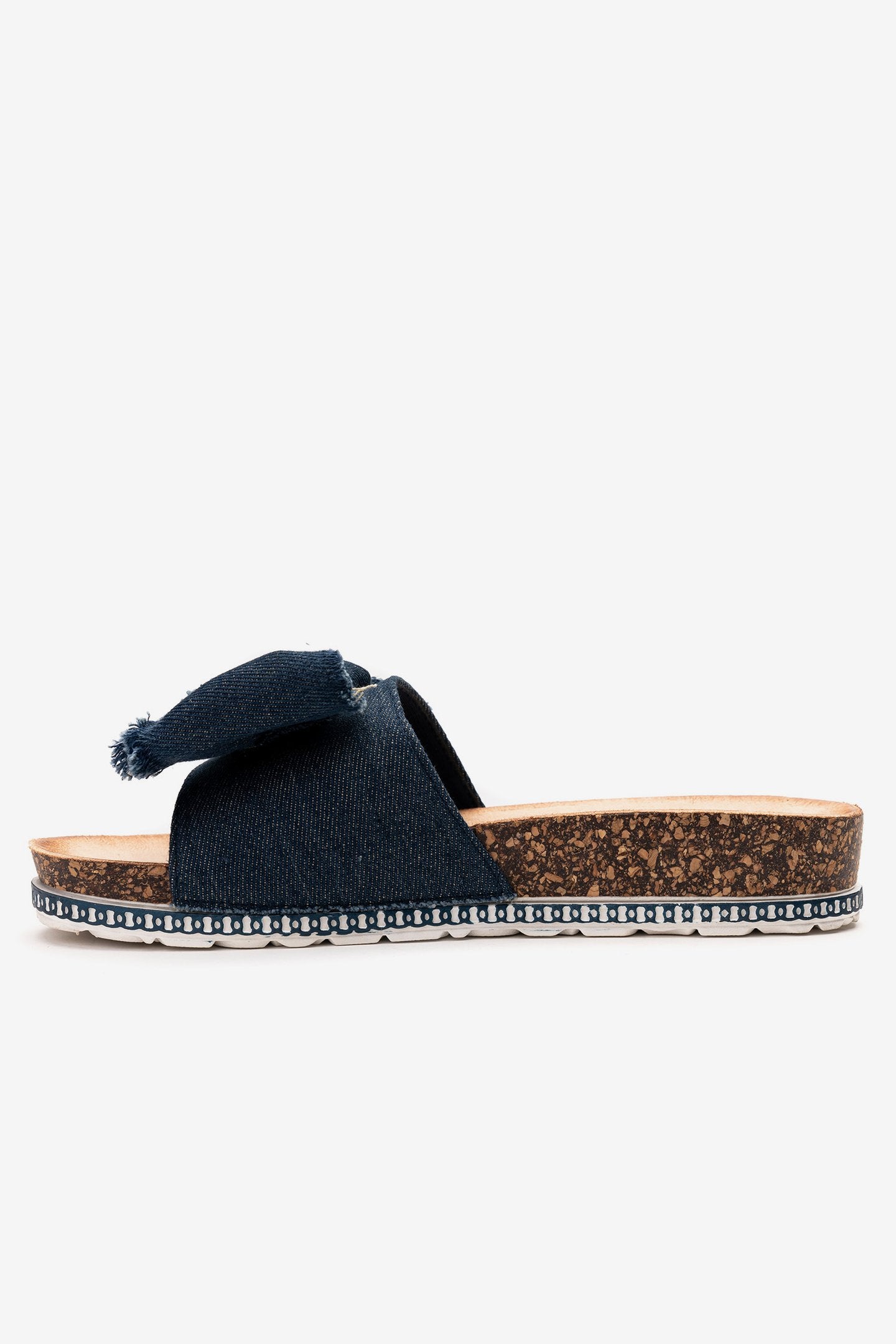 Sandalia Mujer Azul Lazo Chancleta Chancleta