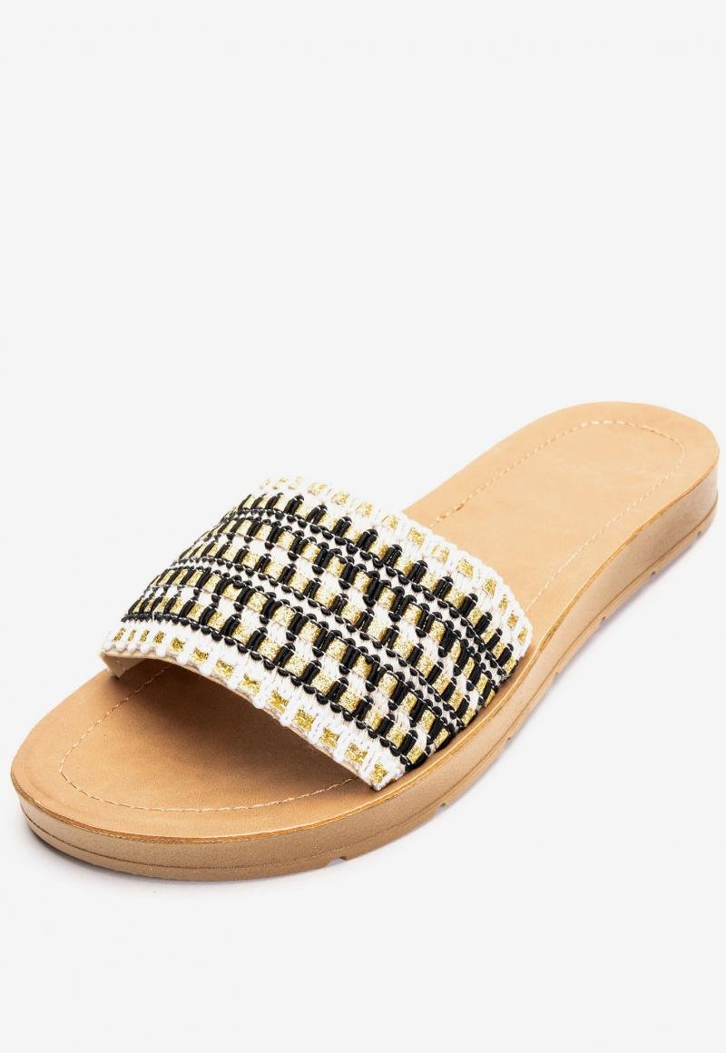 Sandalia Mujer Negro Peace Chancleta Chancleta