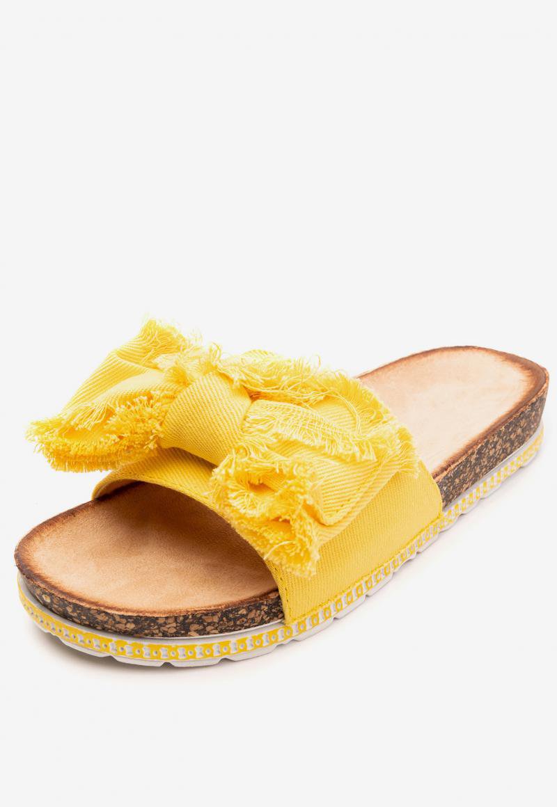 Sandalia Mujer Amarillo Lazo Chancleta Chancleta