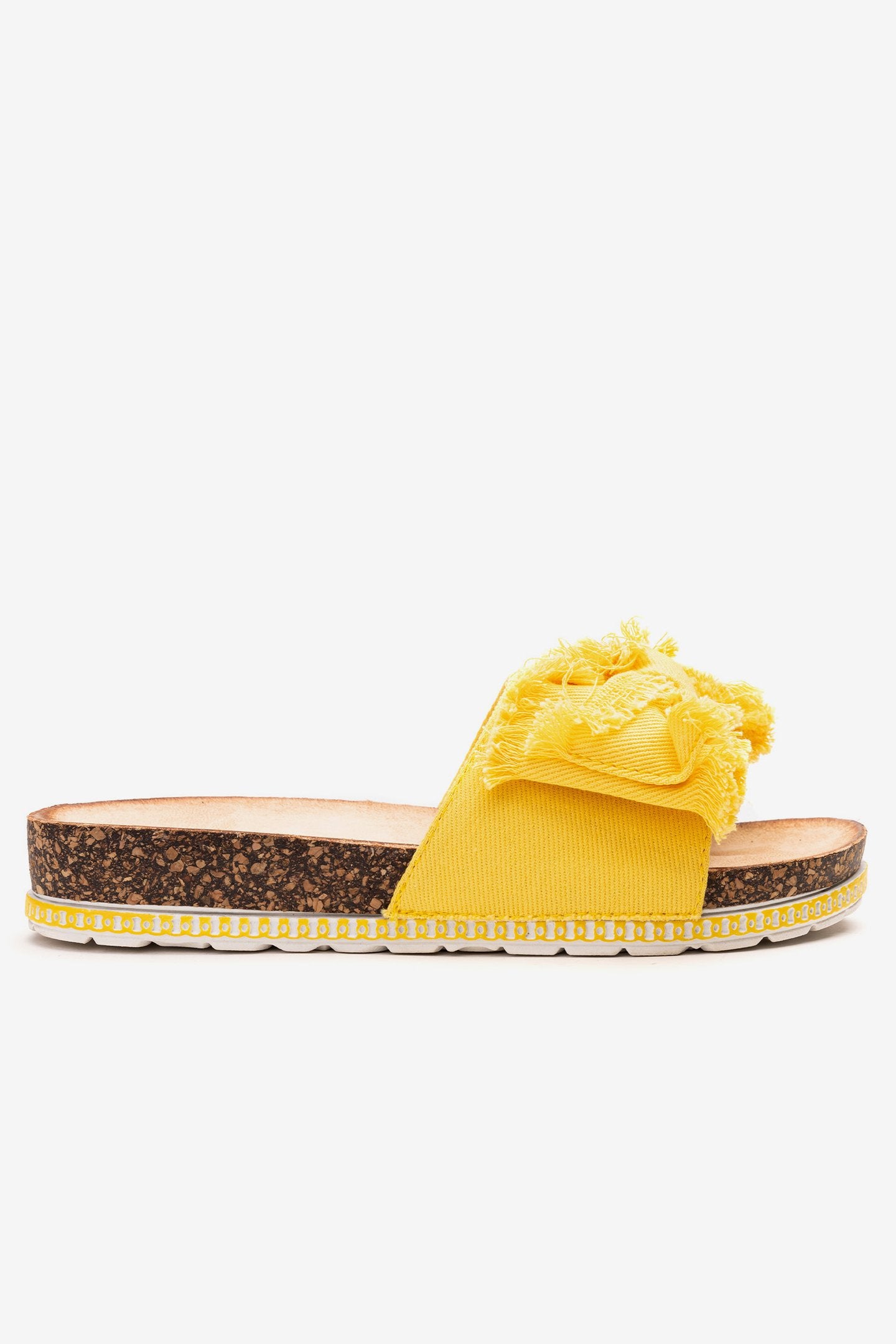 Sandalia Mujer Amarillo Lazo Chancleta Chancleta