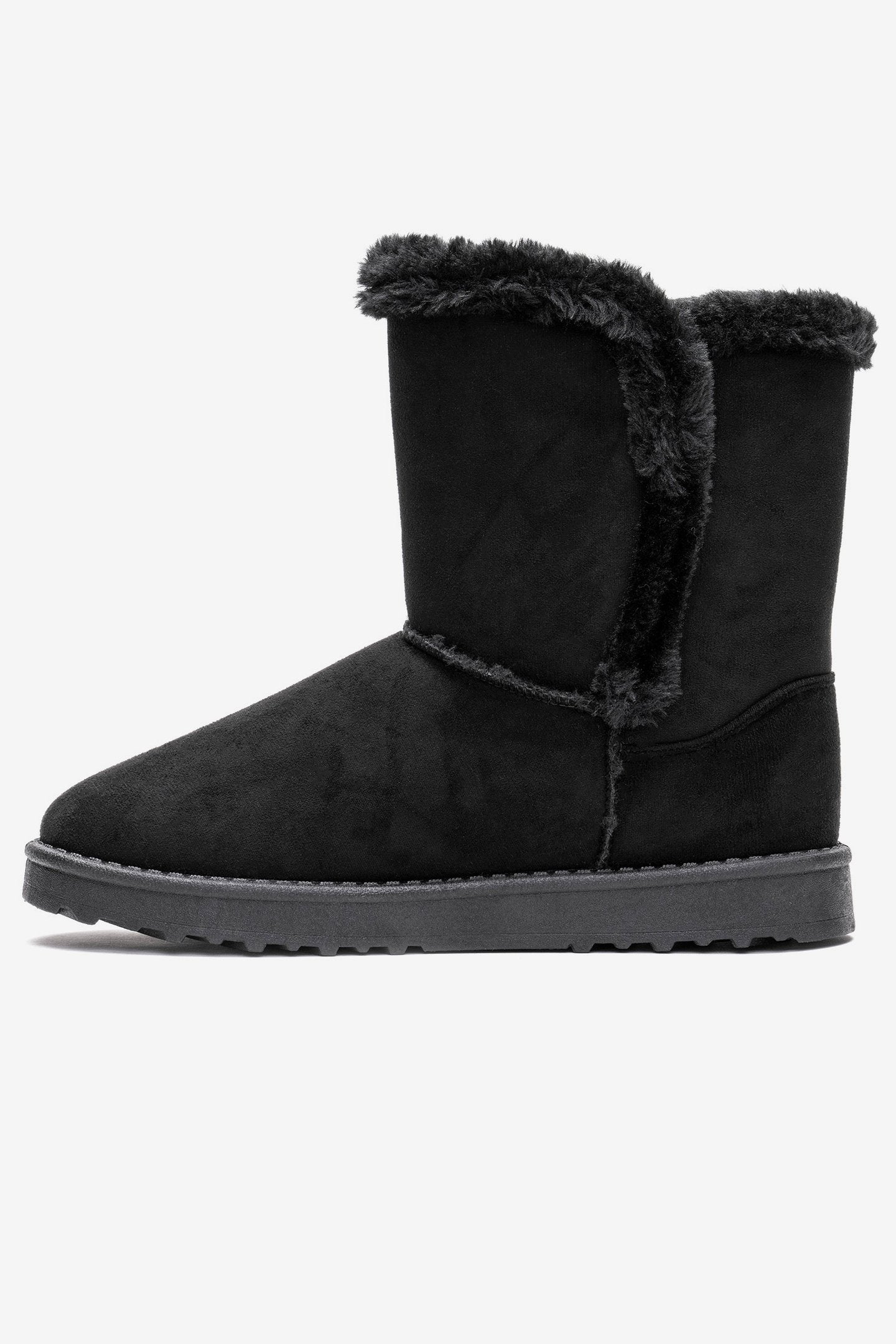 Bota Mujer Negro Felpu Chancleta Chancleta