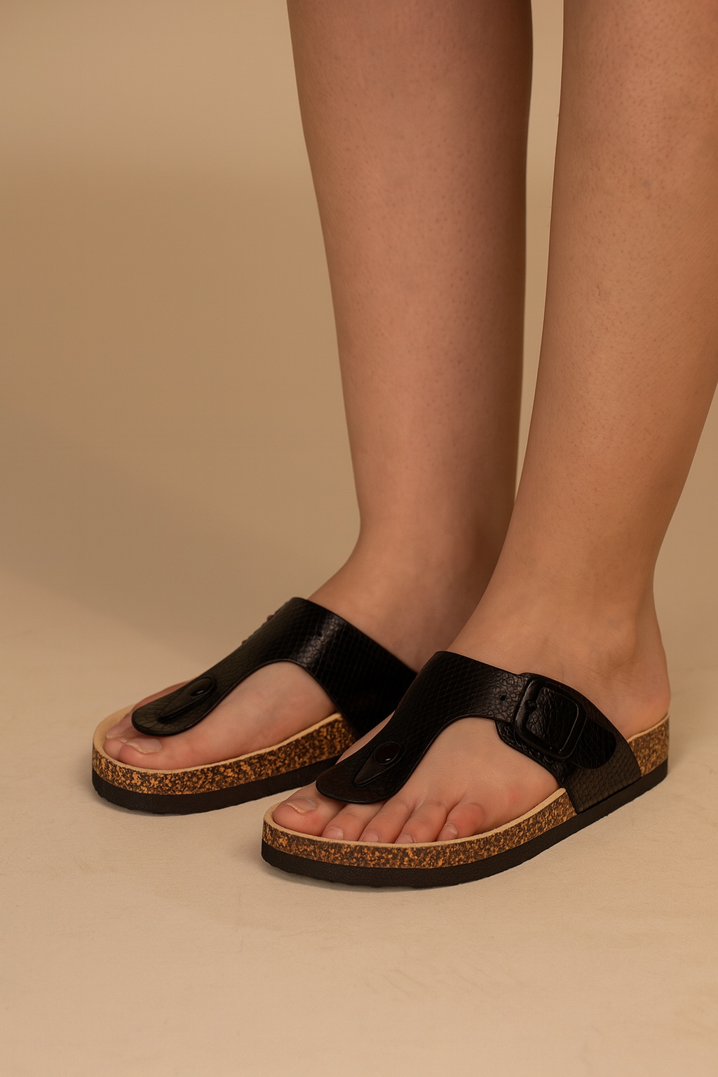 Sandalia Mujer Negro Razo Chancleta Chancleta