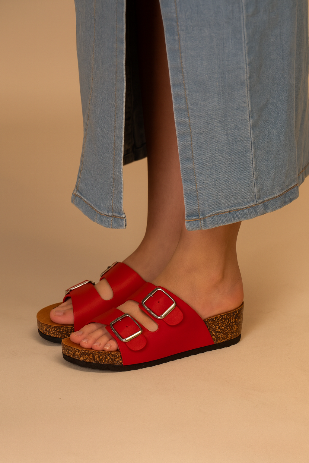 Sandalia Mujer Rojo Cardenal Chancleta Chancleta