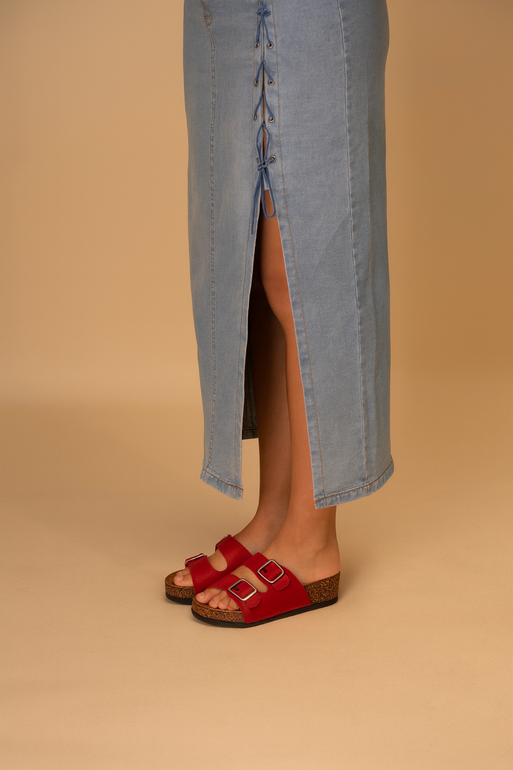 Sandalia Mujer Rojo Cardenal Chancleta Chancleta