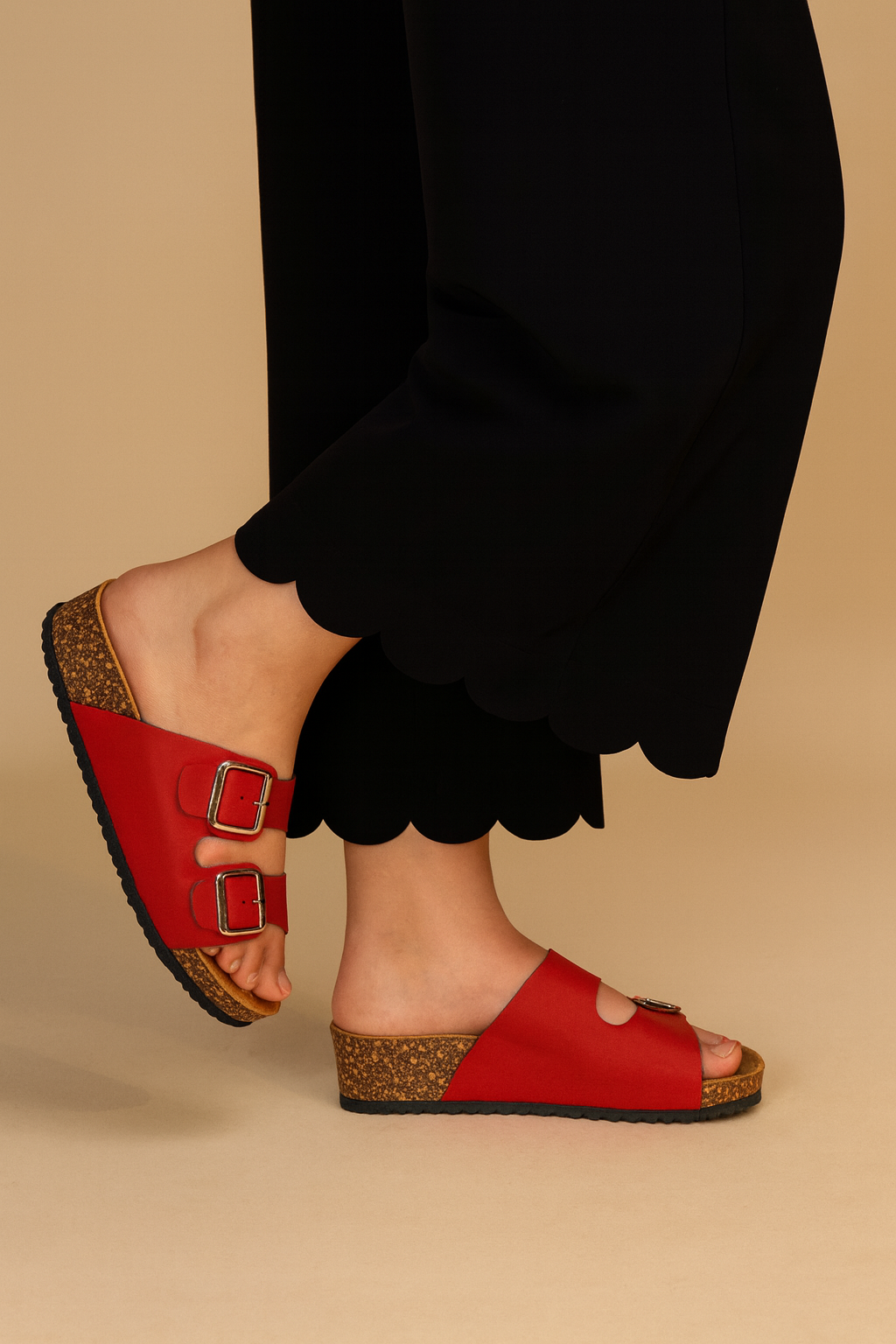 Sandalia Mujer Rojo Arlequin Chancleta Chancleta