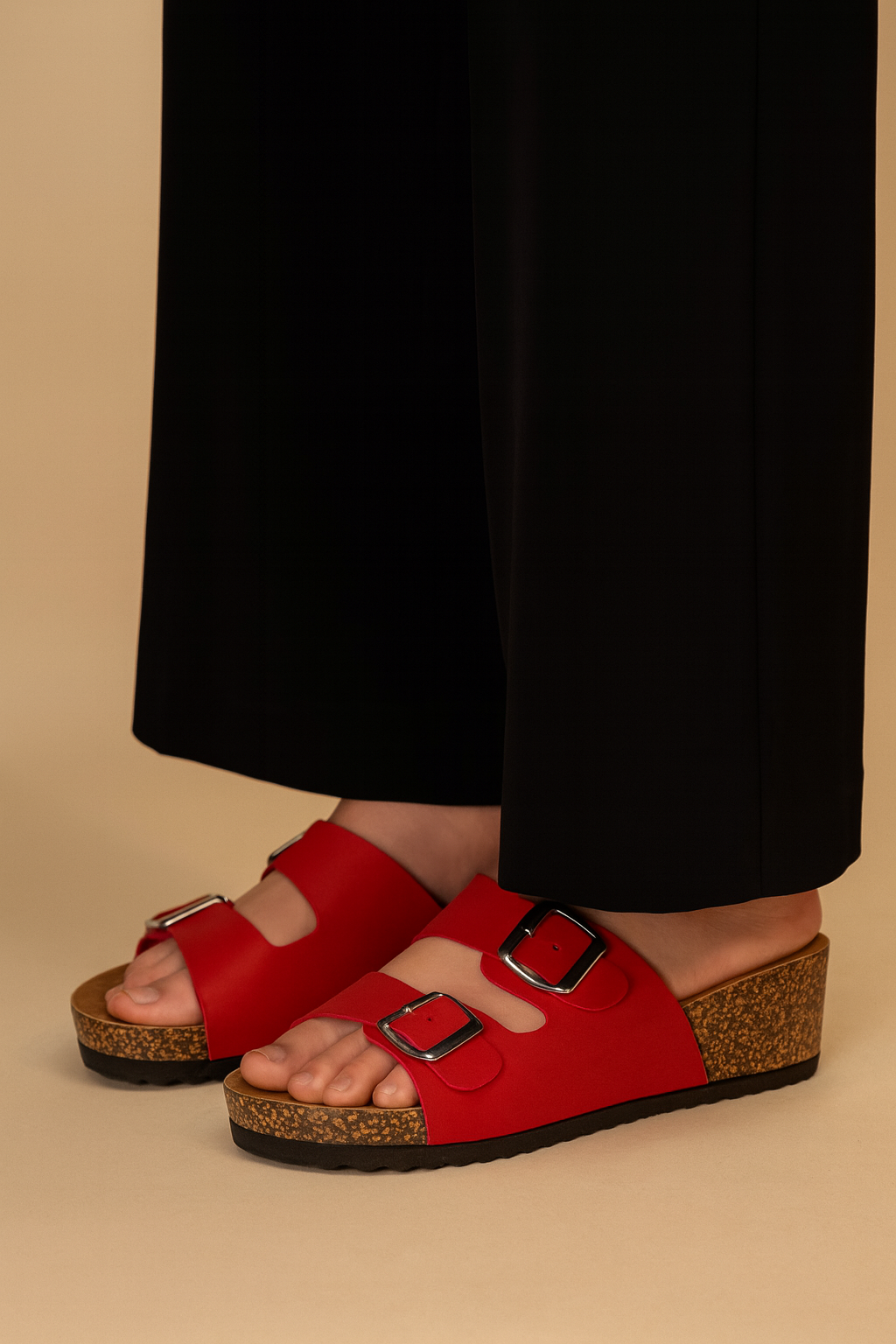 Sandalia Mujer Rojo Arlequin Chancleta Chancleta